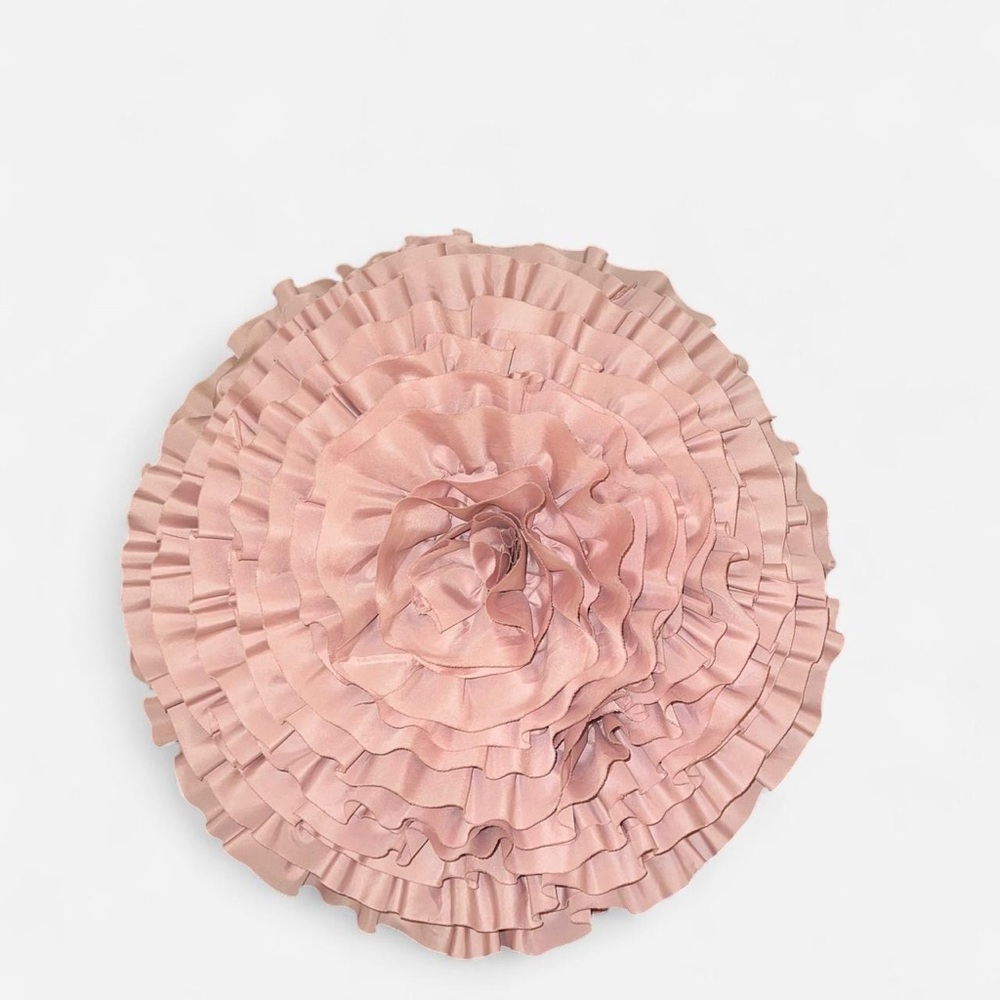 Pink Ruffled Decorative Pillow